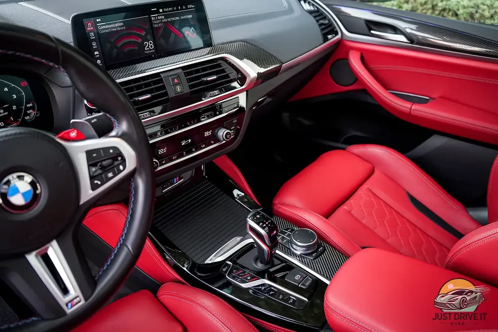 BMW X4M Competition 2021 GCC | 35K kms | Warranty + Service until 2027 | Cartier Red | Full Carbon - Image 7