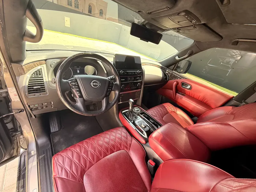 2023 Nissan Patrol LE Platinum V8 | Full Service History | GCC | Red Custom Interior - Image 11