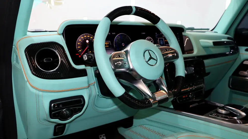 MERCEDES BENZ G550 | 2021 BRABUS KIT | NARDO GREY EXTERIOR | TIFFANY BLUE INTERIOR - Image 4