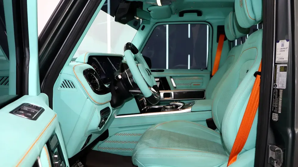MERCEDES BENZ G550 | 2021 BRABUS KIT | NARDO GREY EXTERIOR | TIFFANY BLUE INTERIOR - Image 6