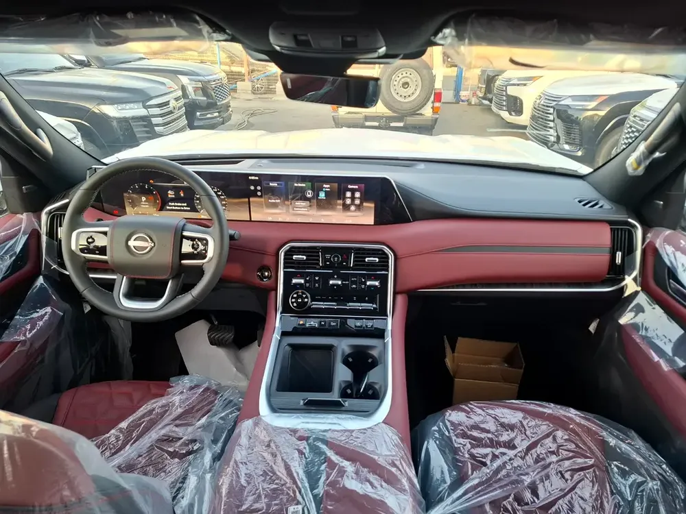 Nissan Patrol LE Platinum 3.5L TT Panoramic 2026 White inside Red - GCC - Export Only - Image 8