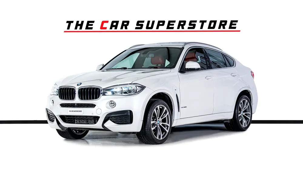 BMW X6 35i X-Drive-MSport-GCC-Pearl White-Premium Red Leather Interior-M Sports Seats - Image 4