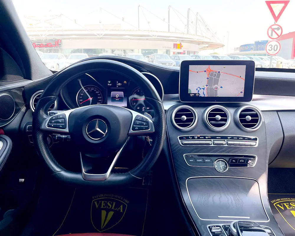 AMG PACKAGE / RED LEATHER + SUNROOF + NAVIGATION + LANE ASSIST + CRUISE CONTROL + AUTO PARK / GCC - Image 15